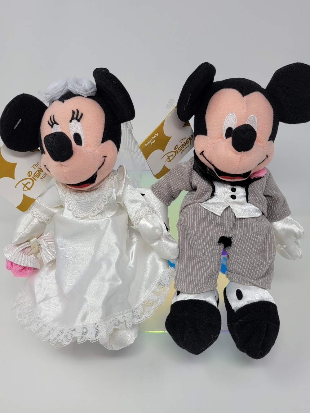 VINTAGE Disney Store Wedding Mickey & Minnie Plush Set of 2